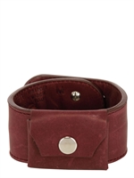 MAISON MARTIN MARGIELA - BRACCIALE IN PELLE CON TASCHINO - BORDEAUX/BROWN
