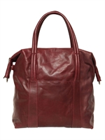 MAISON MARTIN MARGIELA - TEXTURED LEATHER TOTE - BORDEAUX/BROWN