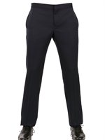 BURBERRY PRORSUM - 19CM OTTOMAN WOOL SKINNY TUXEDO TROUSERS - NAVY