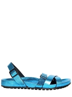 BURBERRY PRORSUM - LAMINATED LEATHER SANDALS - BLUE