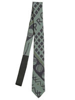 BURBERRY PRORSUM - 5CM PRINTED SILK TIE - GREY
