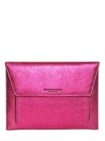 BURBERRY PRORSUM - IPAD-HÜLLE IN WEICHEM METALLISCHEM GEÄDERTEM LEDER - PINK