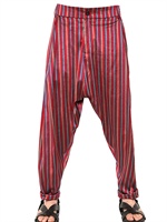 DAMIR DOMA - CHELSEA STRIPED SILK SATIN TROUSERS - RED/BLUE