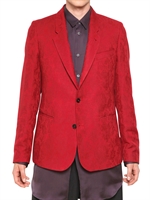 DAMIR DOMA - GIACCA IN COTONE JACQUARD E RAMIE - ROSSO