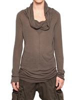 JULIUS - T-SHIRT AUS HANF-TENCEL-JERSEY MIT KAPUZE - KHAKI