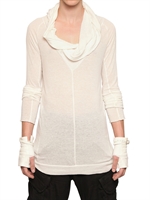 JULIUS - T-SHIRT AUS HANF-TENCEL-JERSEY MIT KAPUZE - WEIß