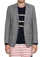 BAND OF OUTSIDERS - GIACCA IN LANA E LINO CHECK - GRIGIO