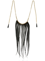 TOM REBL - HAIR AND METAL NECKLACE - BLACK