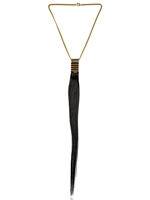 TOM REBL - HAIR AND METAL NECKLACE - BLACK