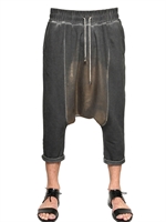 TOM REBL - LAMÈ COTTON SAROUEL JOGGING PANTS - BLACK/GOLD