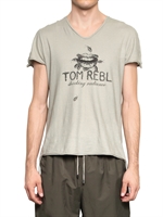 TOM REBL - RAW CUT JERSEY T-SHIRT MIT 