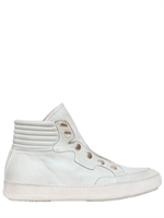 BB BRUNO BORDESE WASHED - SNEAKERS ALTE IN PELLE - BIANCO