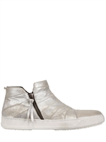 BB BRUNO BORDESE WASHED - SNEAKERS IN PELLE LAMÉ - ARGENTO