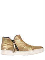 BB BRUNO BORDESE WASHED - SNEAKERS IN PELLE LAMÉ - ORO