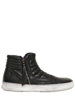 BB BRUNO BORDESE WASHED - SNEAKERS IN PELLE - NERO