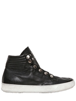 BB BRUNO BORDESE WASHED - SNEAKERS IN PELLE PERFORATA - NERO