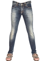 GALLIANO - JEANS 5 TASCHE IN DENIM DESTROYED - BLU DENIM