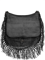 NYLO - BUFFALO FRINGED SHOULDER BAG - BLACK