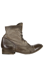 NYLO - 25MM SHINY BUFFALO LEATHER BOOTS - MUD GREY
