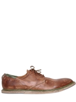 SHOTO - SCARPE DERBY IN PELLE LAVATA 15MM - MARRONE/VERDE