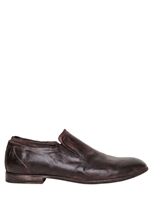 SHOTO - 25MM WASHED LEATHER LOAFERS - DARK BROWN