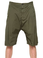 SILENT BY DAMIR DOMA - COTTON POPLIN FRONT PLEATED SHORTS - KHAKI