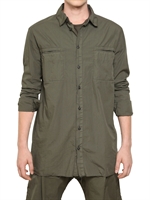 SILENT BY DAMIR DOMA - GROBGESCHNITTENES BAUMWOLL POPELINE MILITÄRSHIRT - KHAKI