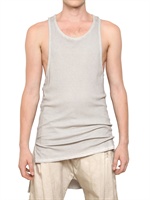 SILENT BY DAMIR DOMA - VERWASCHENES UNEBENES RIB JERSEY TANK TOP - HELLGRAU