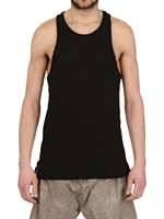 SILENT BY DAMIR DOMA - GEWASCHENES, GERIPPTES JERSEYTOP - SCHWARZ
