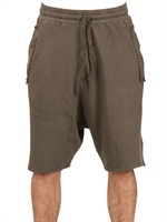 SILENT BY DAMIR DOMA - WASHED COTTON SWEAT SHORTS - KHAKI