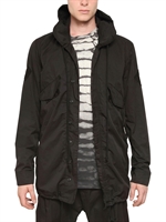 SILENT BY DAMIR DOMA - PARKA IN POPELINE DI COTONE CON CAPPUCCIO - NERO