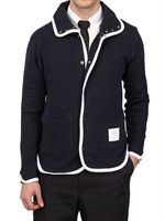 THOM BROWNE - BAUMWOLL-FROTTEE-CARDIGAN - NAVYBLAU