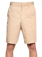 THOM BROWNE - COTTON TWILL BERMUDA SHORTS - KHAKI