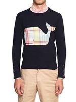 THOM BROWNE - MAGLIA IN CASHMERE - BLU SCURO