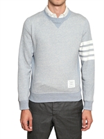 THOM BROWNE - 2-FARBIGES SWEATSHIRT AUS BAUMWOLLJERSEY & FROTTEE - HELLBLAU