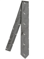 THOM BROWNE - 6CM SHARK JACQUARD SILK TIE - GREY