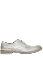 MAISON MARTIN MARGIELA - SCARPE STRINGATE IN PELLE METALLIZZATA VINTAGE - ARGENTO