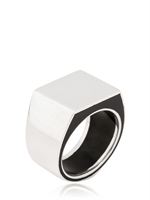 MAISON MARTIN MARGIELA - ANELLO SMALTATO - ARGENTO/NERO