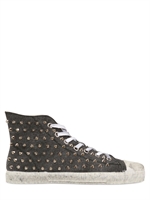 GIENCHI - SNEAKERS IN DENIM CON BORCHIE - GRIGIO