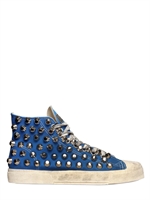 GIENCHI - SNEAKERS ALTE IN TELA DI COTONE CON BORCHIE - BLU