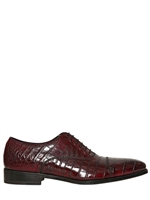 DAMI - SCARPE OXFORD IN COCCODRILLO - BORDEAUX
