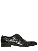 DAMI - SCARPE DERBY IN COCCODRILLO - NERO