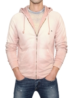 CYCLE - DESTROYED SWEATSHIRT MIT ZIP UND KAPUZE - BLASSES PINK
