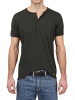 CYCLE - LEICHTES T-SHIRT AUS BAUMWOLLJERSEY - ANTHRAZIT