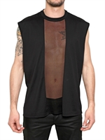 GIVENCHY - ÜBERGROßES T-SHIRT AUS SEIDENCHIFFON UND JERSEY - SCHWARZ