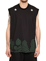 GIVENCHY - STERNE PAISLEY JERSEY OVERSIZED T-SHIRT - SCHWARZ/GRÜN