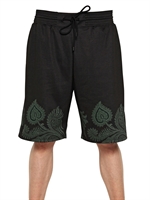 GIVENCHY - PAISLEY COTTON TWILL BERMUDA SHORTS - BLACK/GREEN