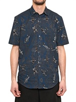 GIVENCHY - HEMD AUS BAUMWOLLPOPELINE MIT FLUGZEUG-PAISLEY - BLAU/GRAU