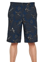 GIVENCHY - PAISLEY PLANE POPLIN BERMUDA SHORTS - BLUE/GREY