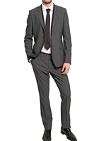 GIVENCHY - ABITO DUE BOTTONI IN FRESCO DI LANA E PROFILI RASO - GRIGIO